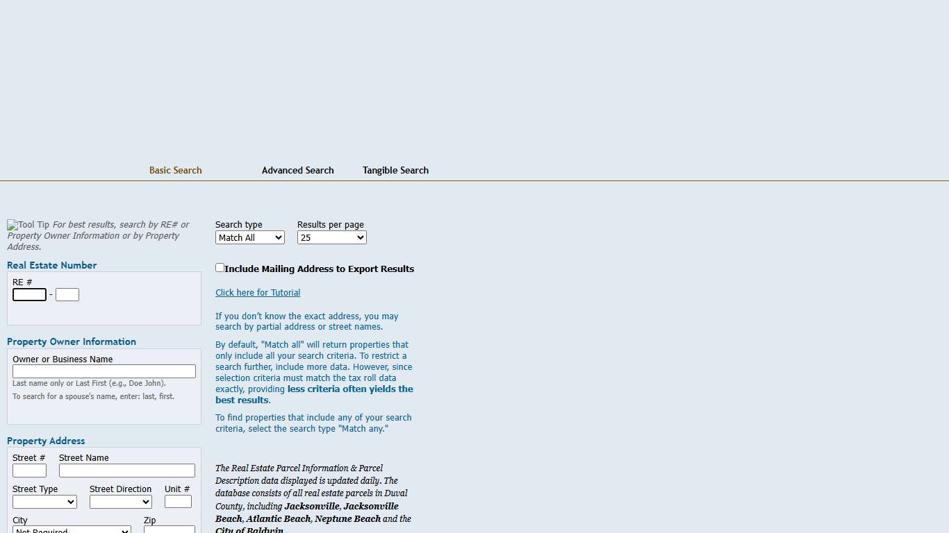 Property Appraiser - Basic Search