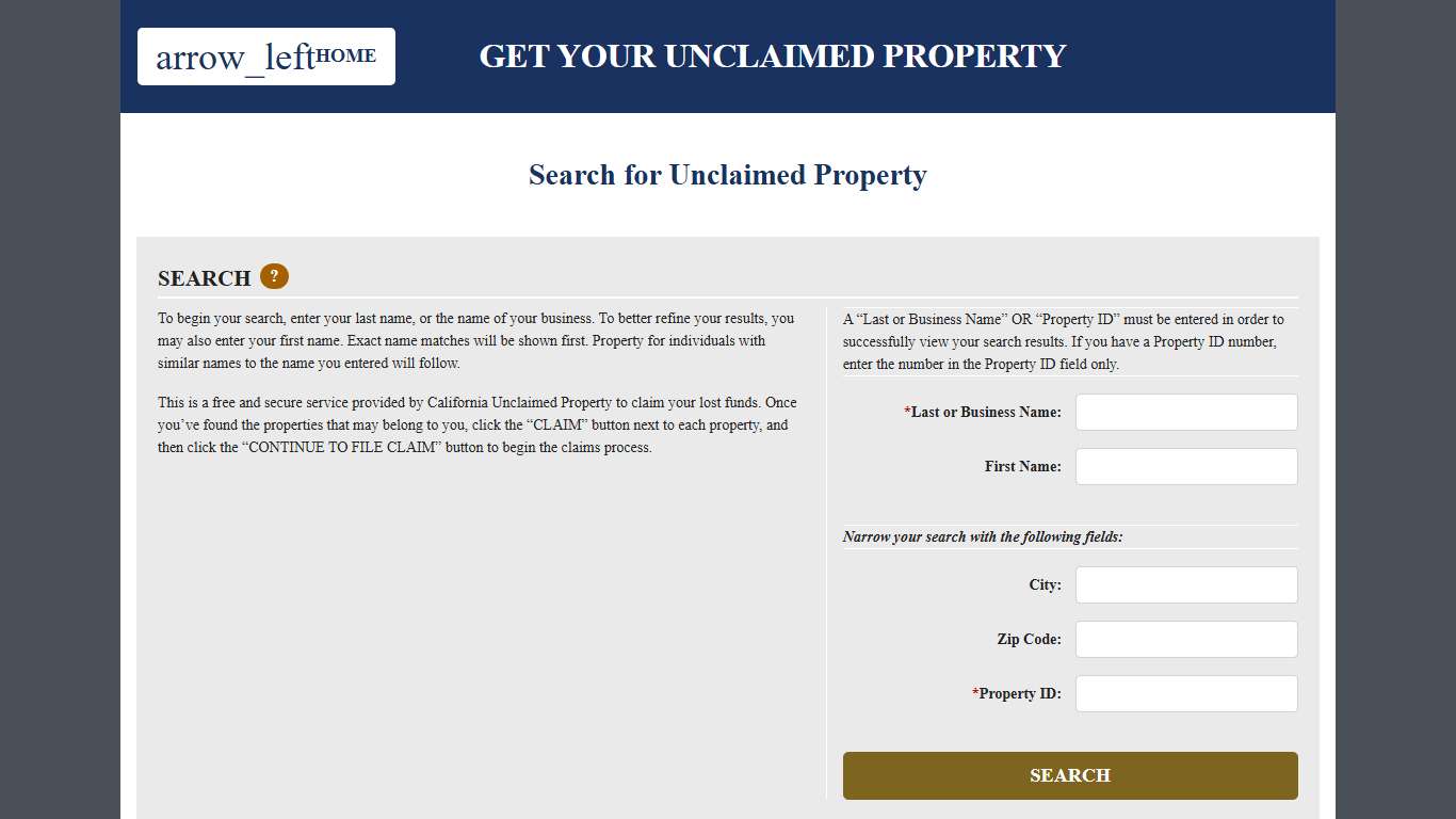 California Unclaimed Property