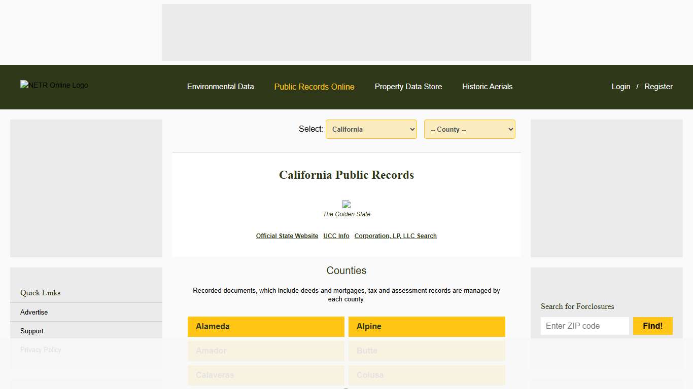California Public Records Online Directory